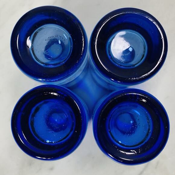 Set (4) CORRALEJO Tequila 4" Double Shot Glass 2 oz Cobalt Blue Ombré NEW - Picture 3 of 6